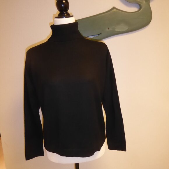 Merino Mix Black Turtleneck - Size L - Picture 4 of 4